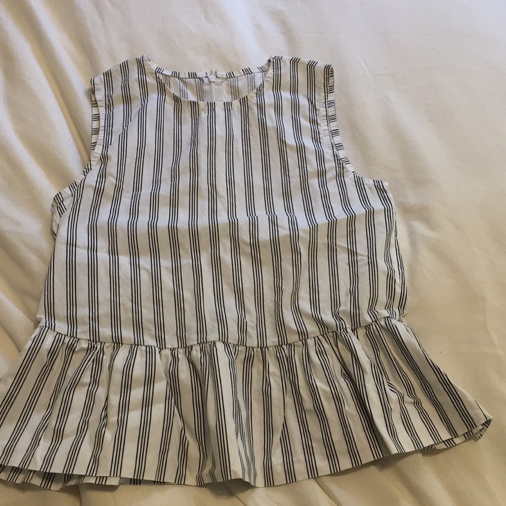 Striped Peplum Tank
